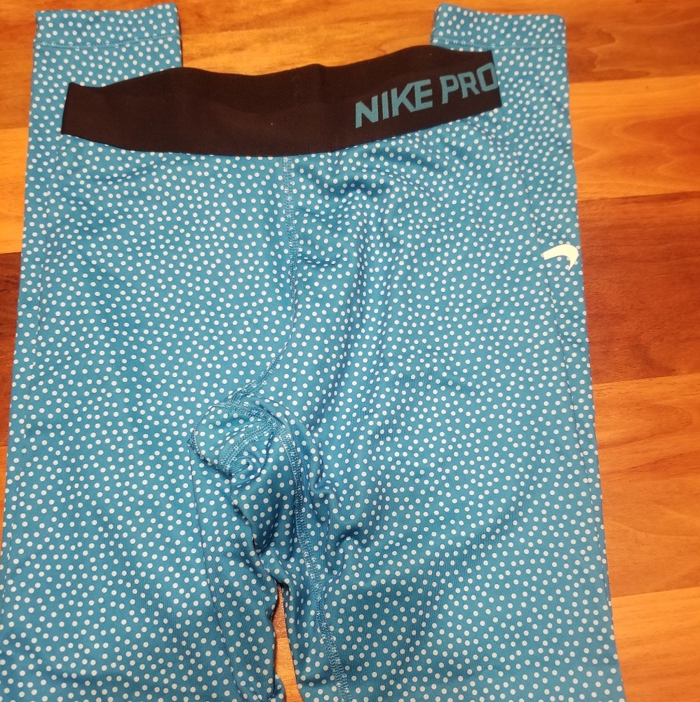 Nike Dri Fit Running Tights Leggings small blue